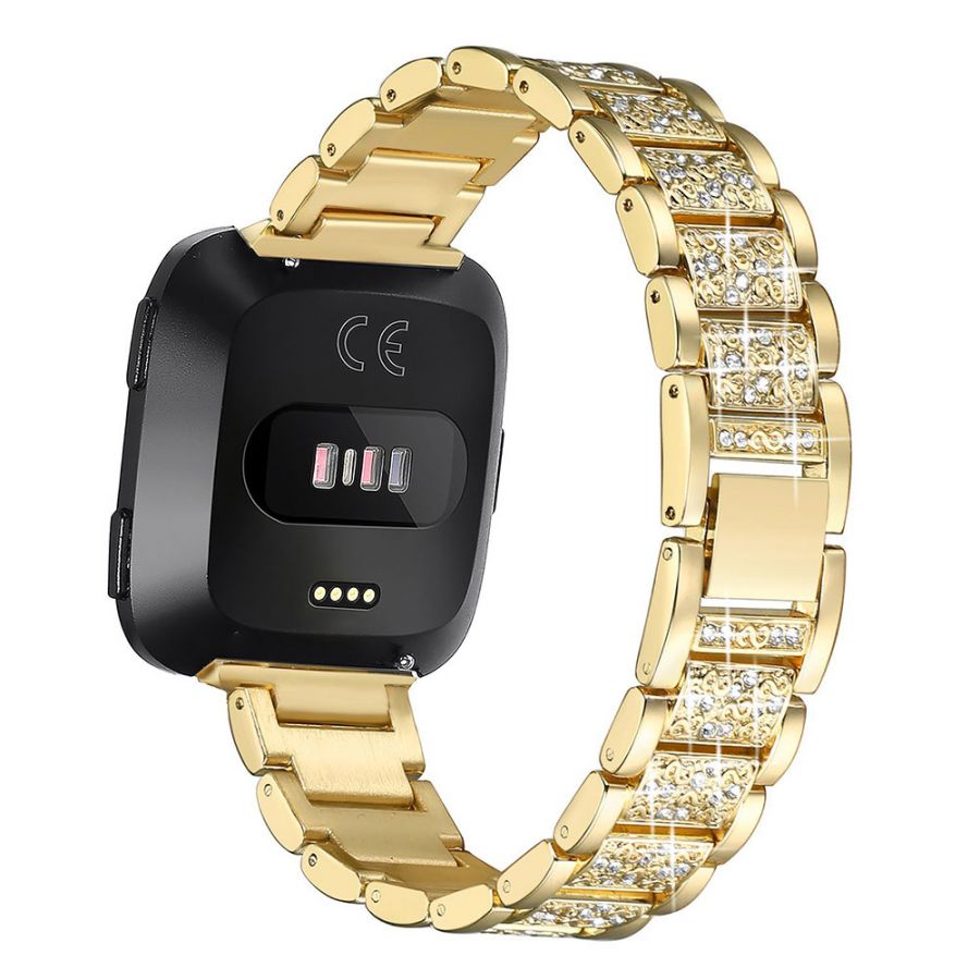 Luxury shiny Diamond Watch band For Fitbit versa gold