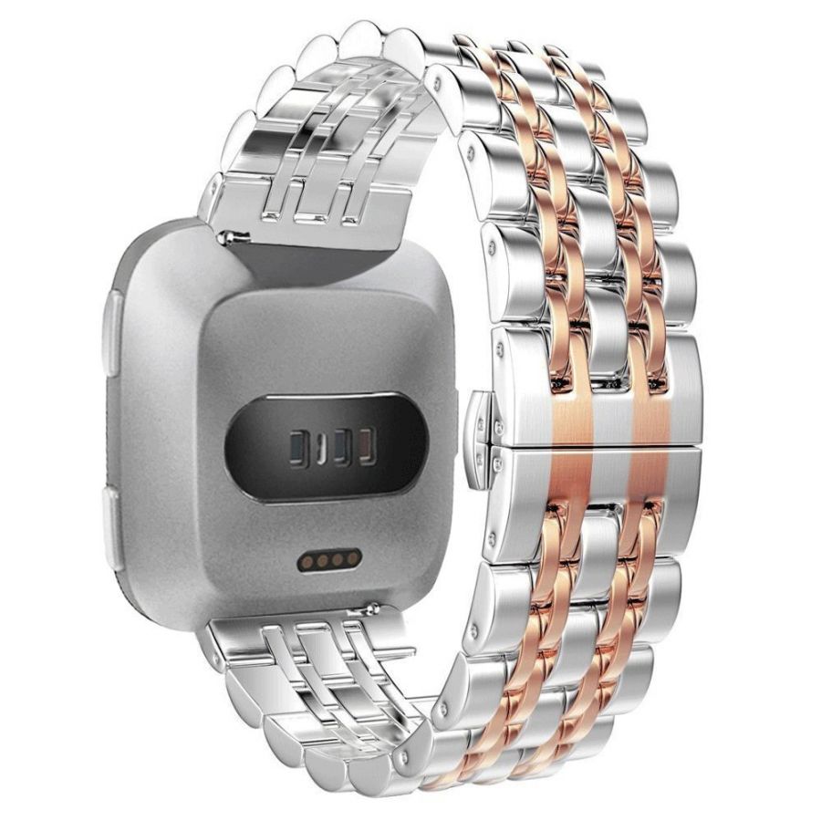 fitbit versa rose gold stainless steel band