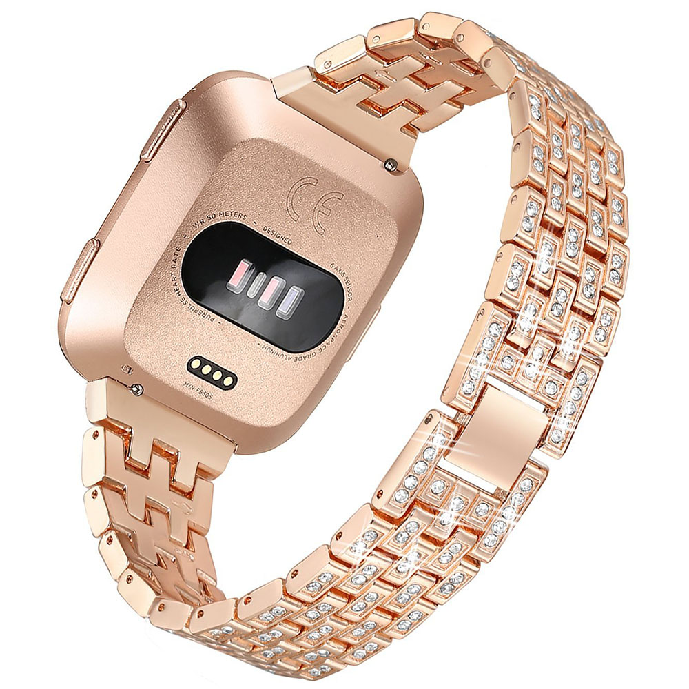 Luxury and elegance diamond band for Fitbit versa rose gold