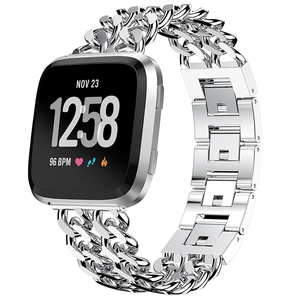 New fashion Metal link Watch Band For Fitbit versa silver